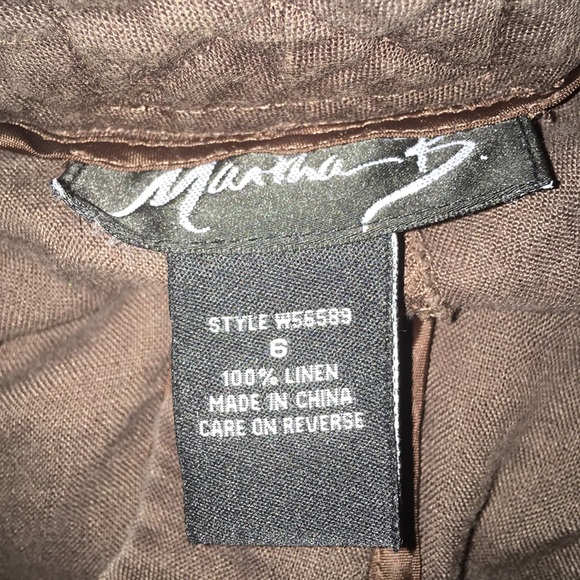 Martha B Dark Brown Linen Capri Pants - Picture 4 of 4